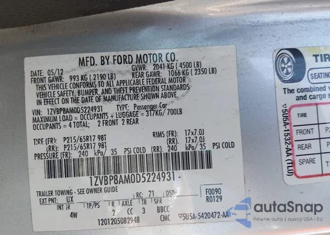 2013 Ford Mustang V6 Premium from USA, damaged, VIN 1ZVBP8AM0D5224931